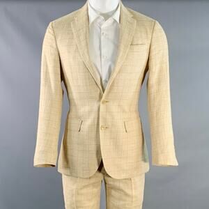 POLO by RALPH LAUREN Size 38 Regular Brown Beige Window Pane Suit